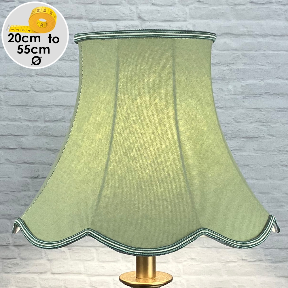 Green Scalloped Lampshade